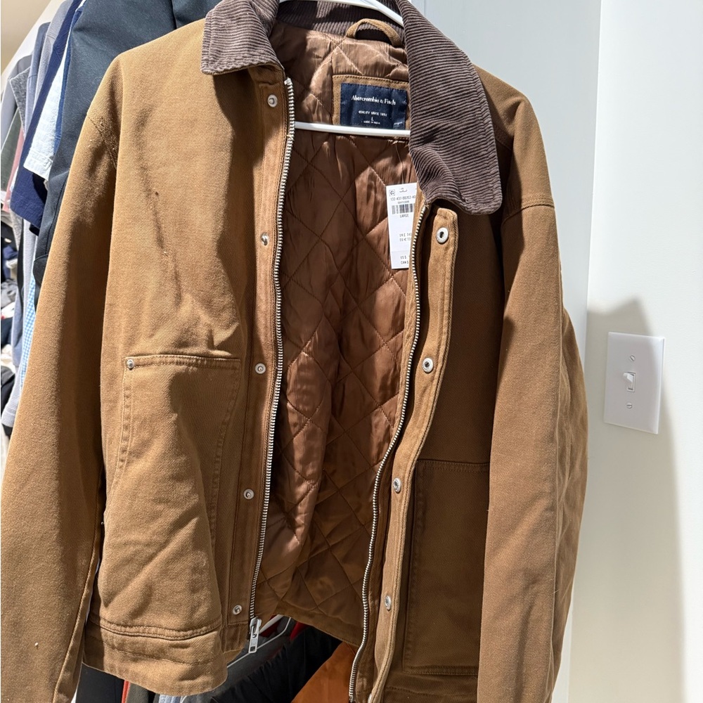 Abercrombie & Fitch Brown Field Jacket with Corduroy Collar